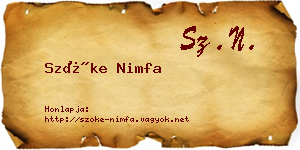 Szőke Nimfa névjegykártya